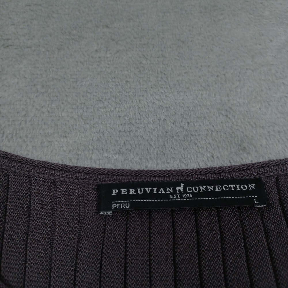 Peruvian Connection Dress Womens Large Brown Stretch Pullover Pima Cotton Peru - Picture 4 of 8